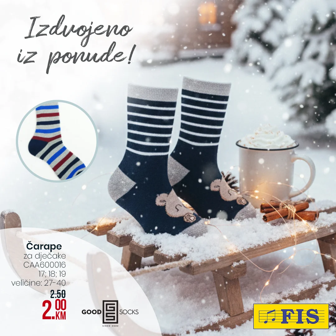 Fis akcija ZIMSKE ČARAPE ZA DJECU – januar 2026