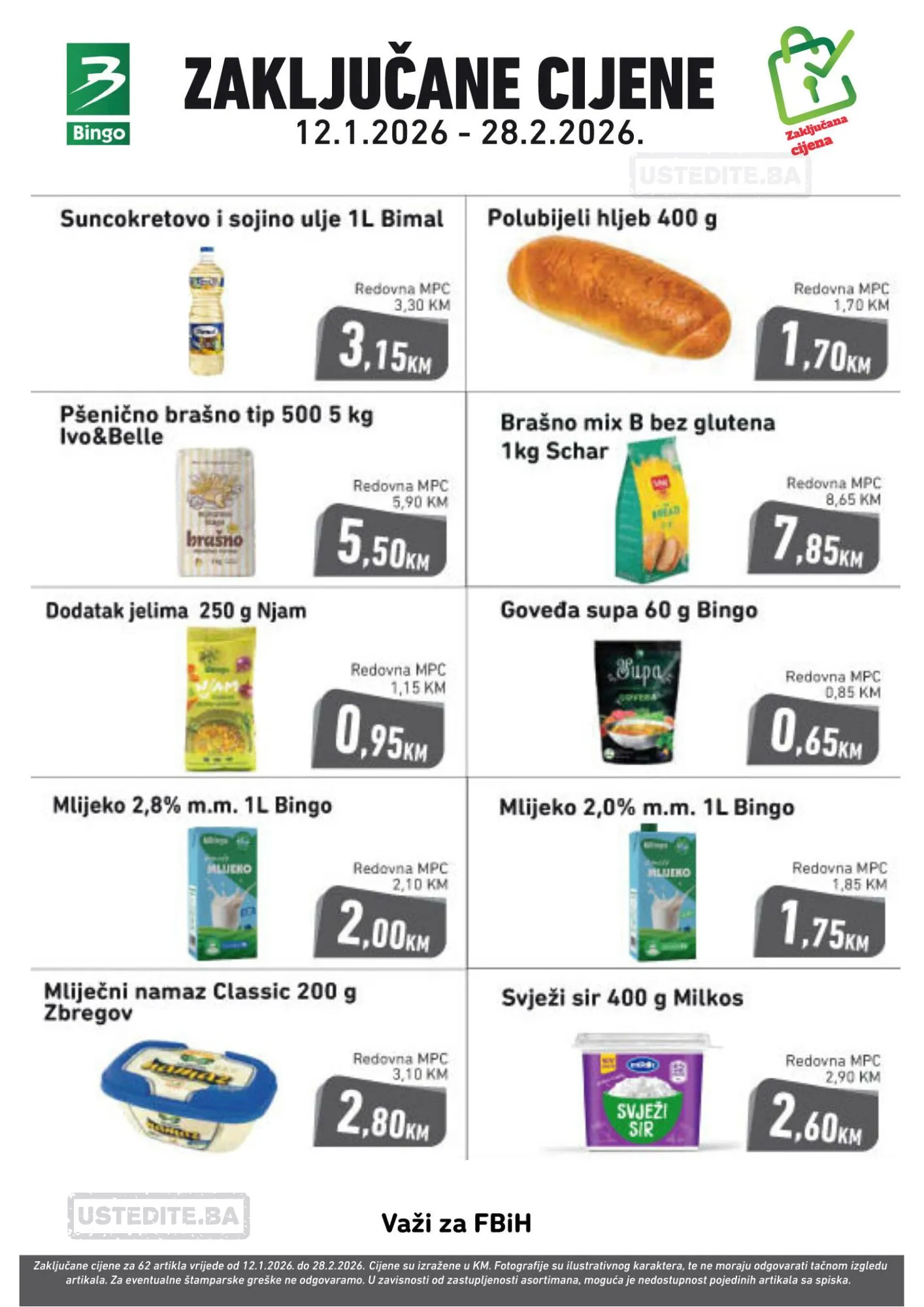 Bingo ZAKLJUČAVAMO CIJENE 12.1-28.2.2026.