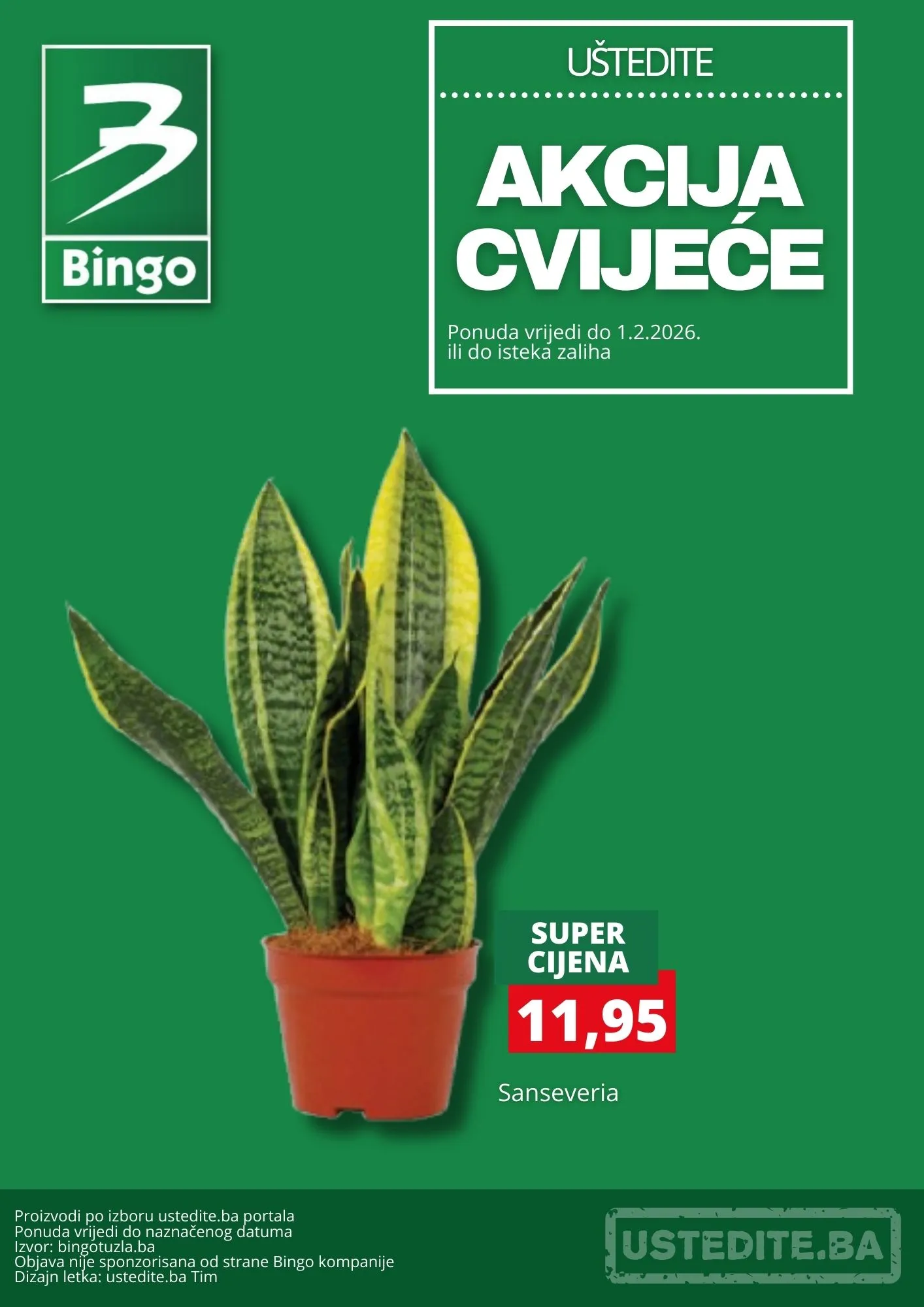 Bingo akcija CVIJEĆE - sniženje do 1.2.2026.