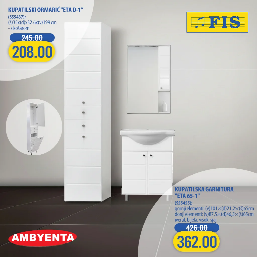 Fis akcija – kupatilski namještaj 15–28.1.2026.