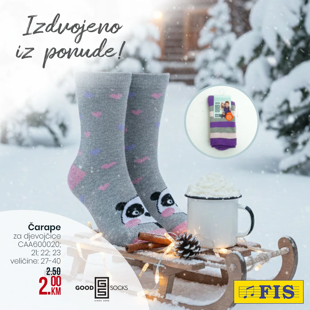 Fis akcija ZIMSKE ČARAPE ZA DJECU – januar 2026