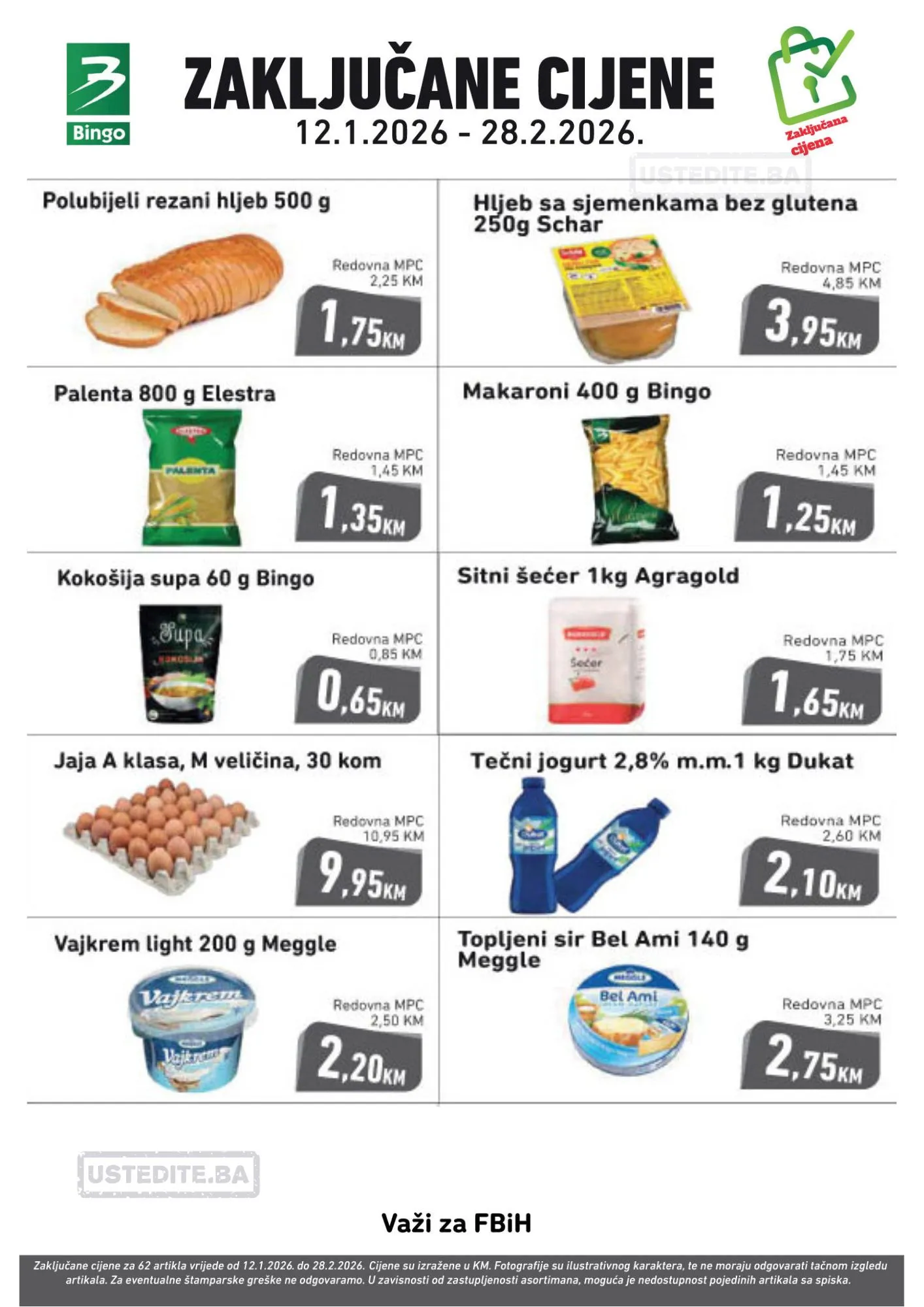 Bingo ZAKLJUČAVAMO CIJENE 12.1-28.2.2026.