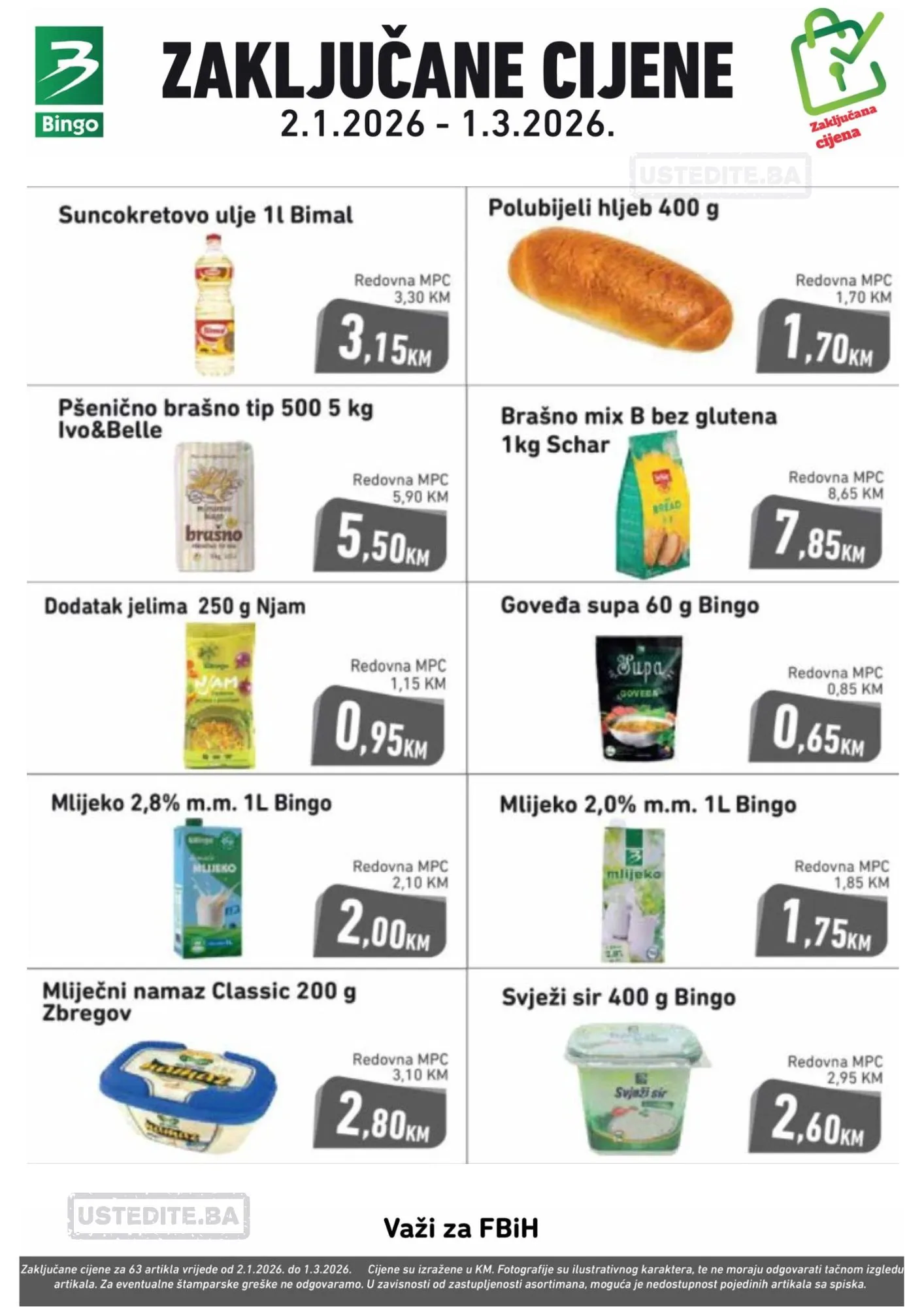 Bingo ZAKLJUCANE CIJENE 