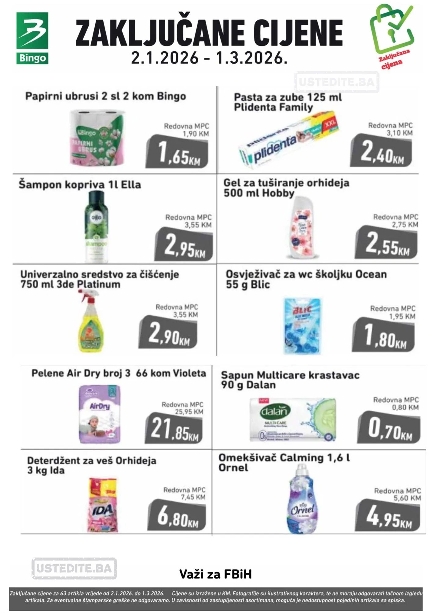 Bingo ZAKLJUCANE CIJENE 