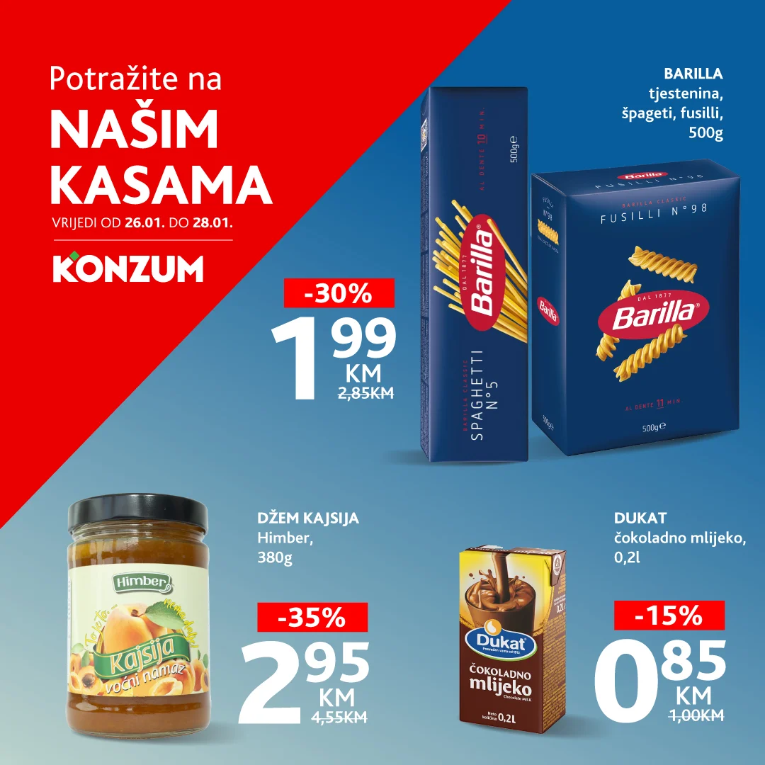 Konzum AKCIJA NA KASAMA 26-28.1.2026.