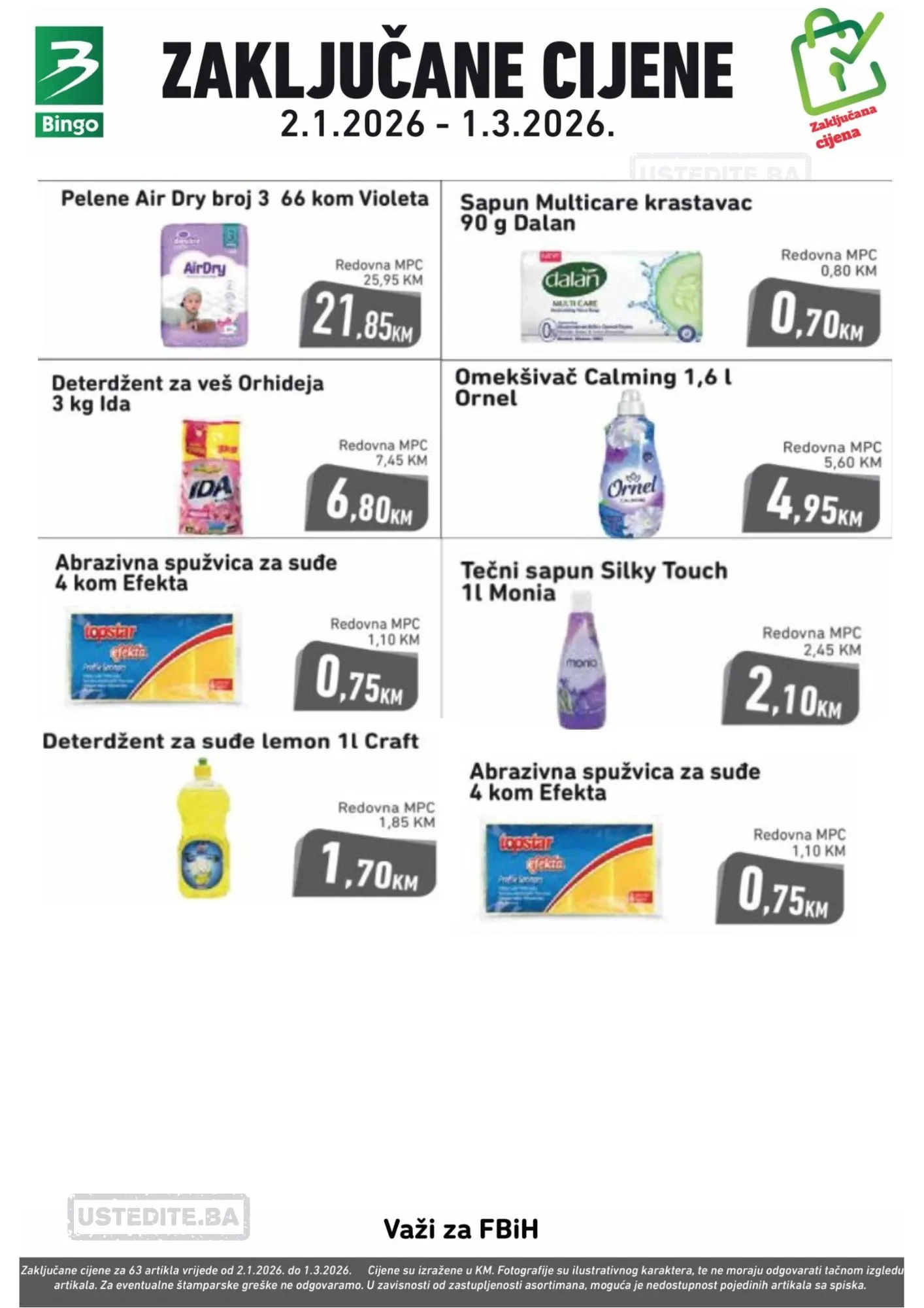 Bingo ZAKLJUCANE CIJENE 