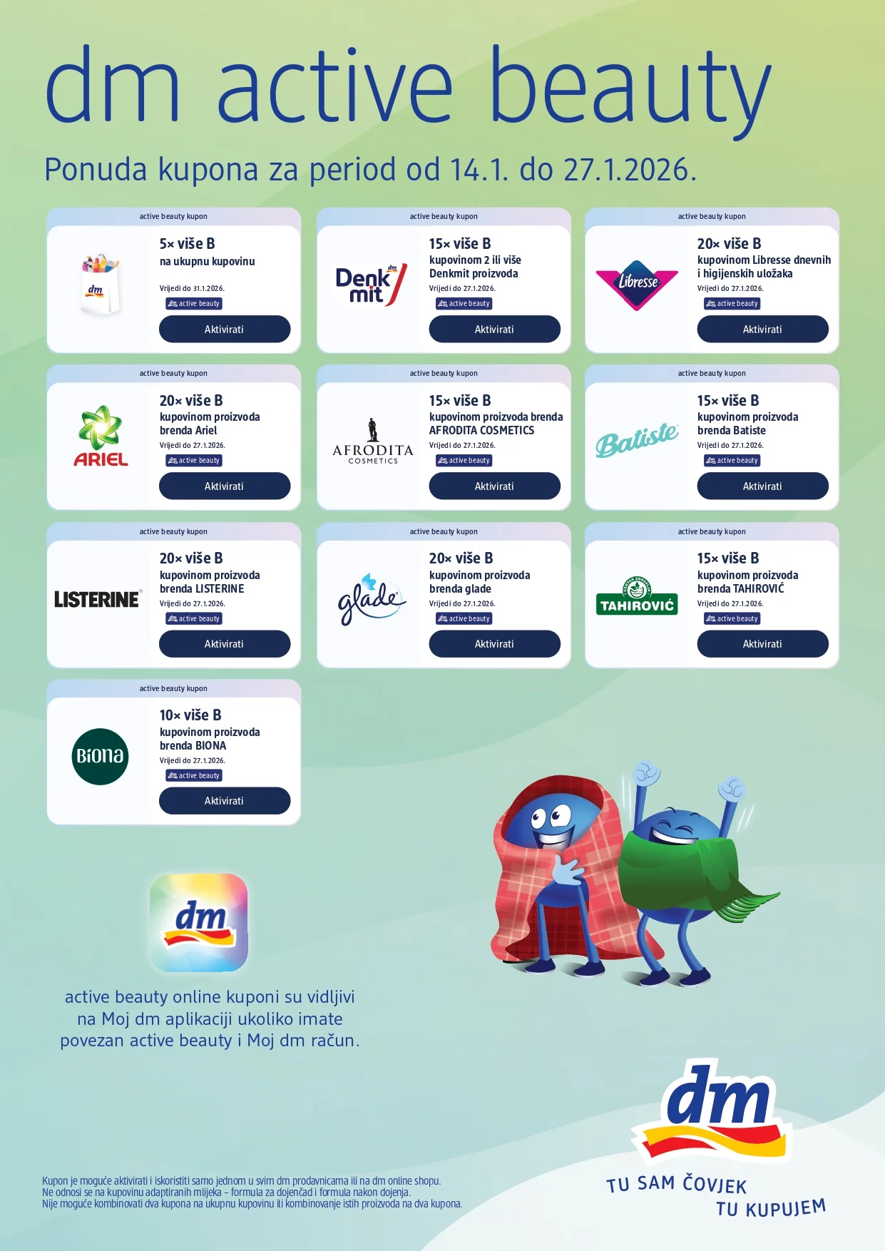 dm KUPONI – dm active beauty – akcija do 27.1.2026.