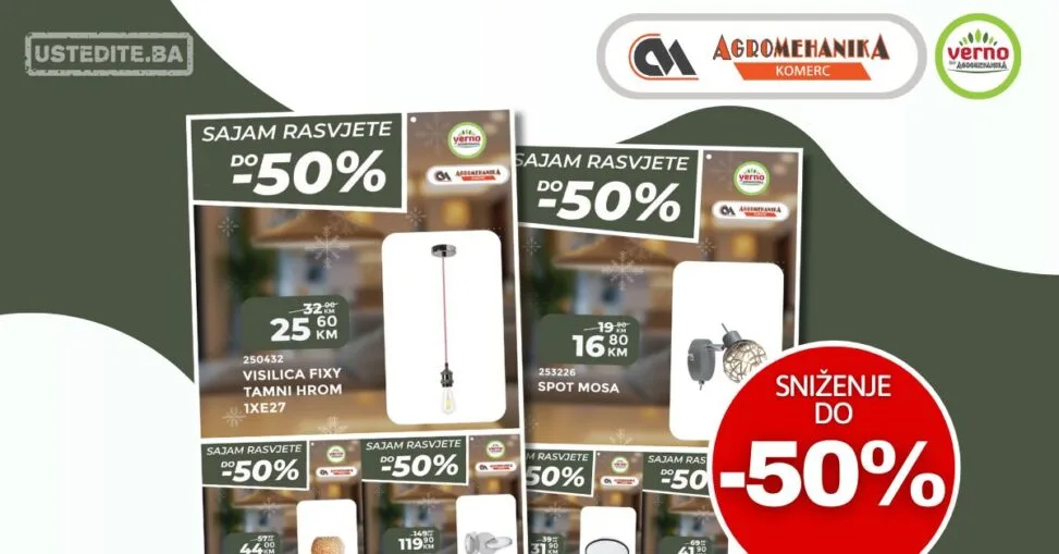 Verno by Agromehanika SNIŽENJE RASVJETE do 50% – januar 2026.