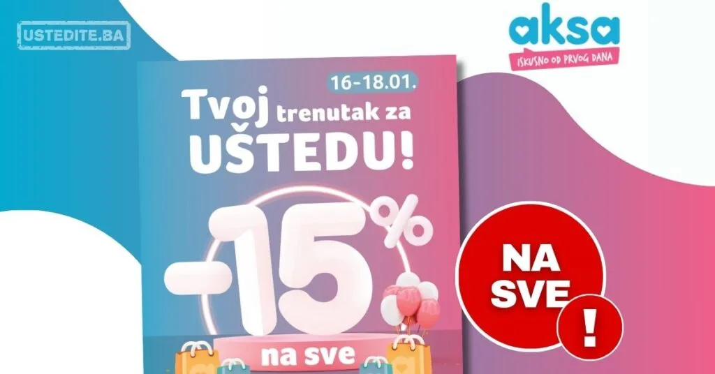 Aksa SNIŽENJE NA SVE 16-18.1.2026.