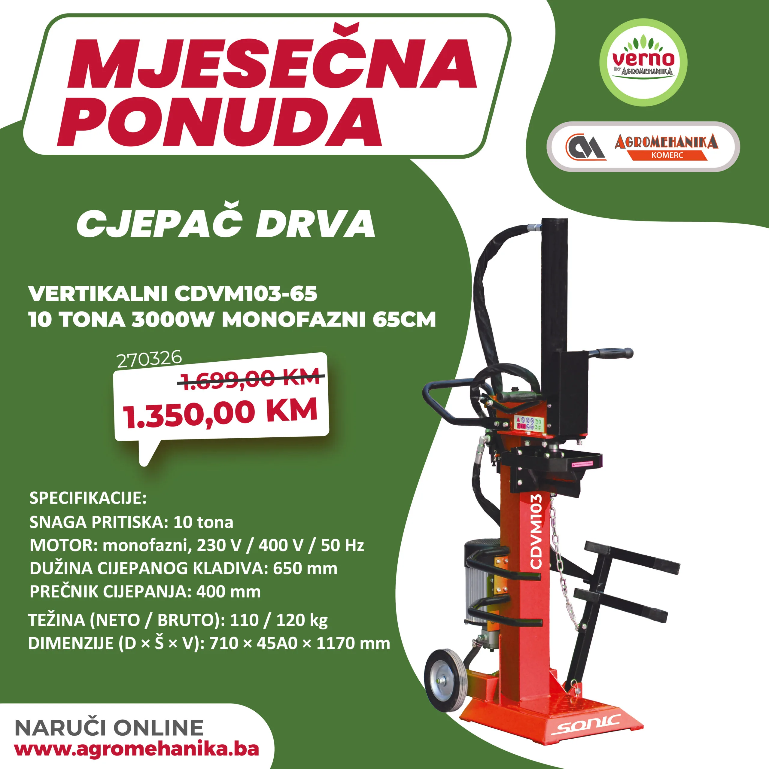 Verno by Agromehanika MJESEČNA AKCIJA – januar 2026.