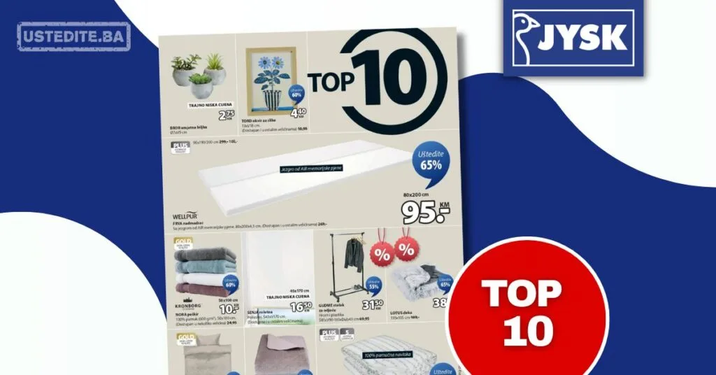 JYSK TOP 10 akcija do 20.1.2026.