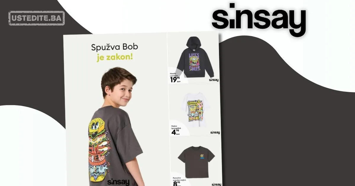 Sinsay akcija: SpongeBob kolekcija januar/februar 2026.