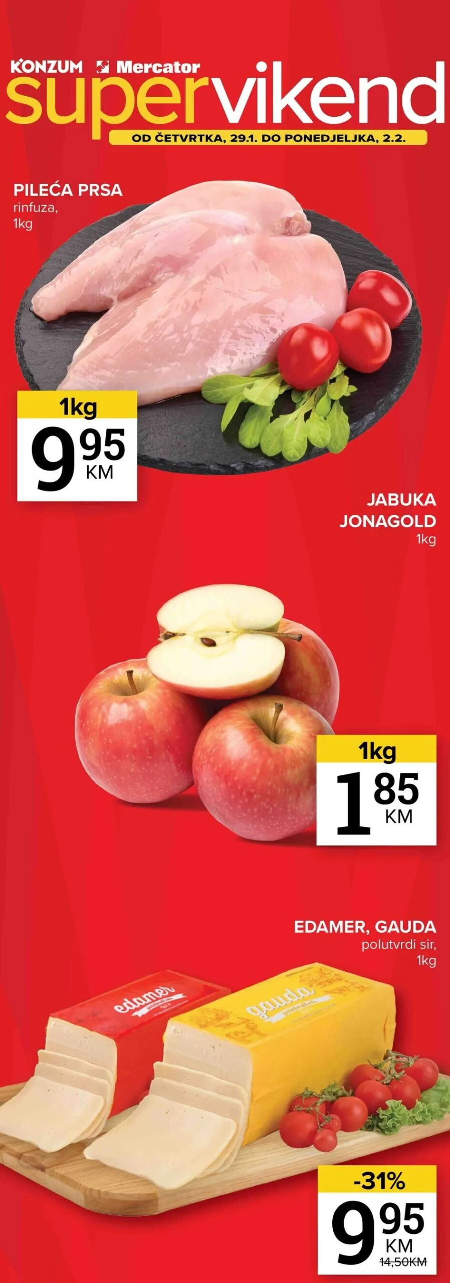 Konzum vikend akcija 29.1-2.2.2026.