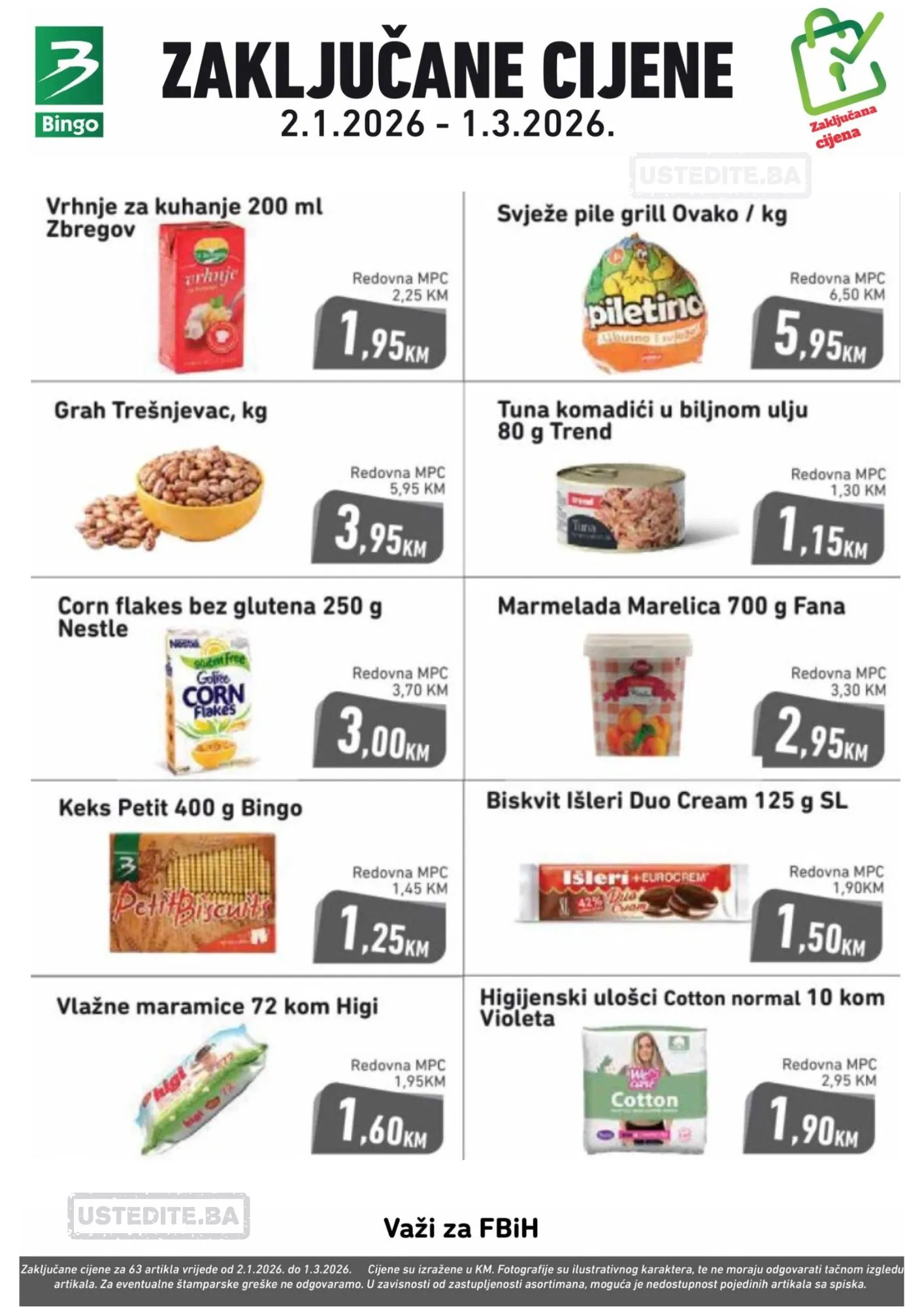 Bingo ZAKLJUCANE CIJENE