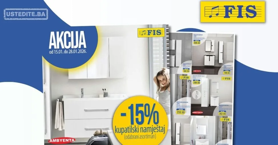 Fis akcija kupatilskog namještaja 15–28.1.2026.