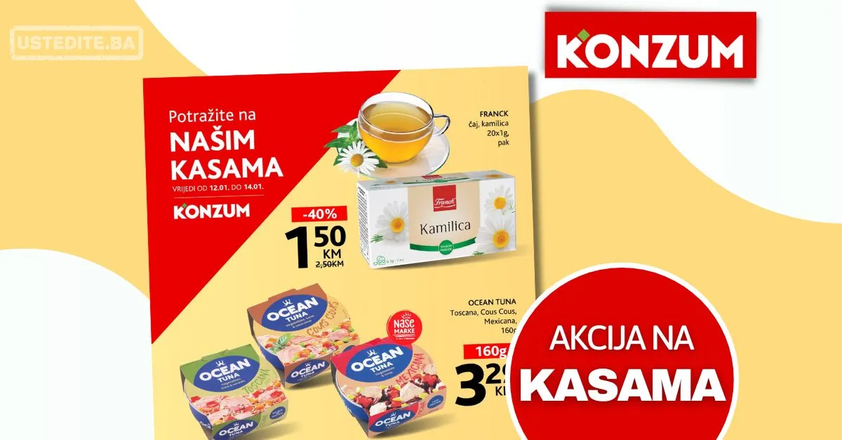 Konzum AKCIJA NA KASAMA 12-14.1.2026.