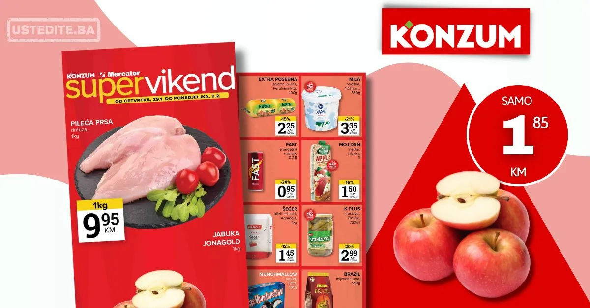 Konzum vikend akcija 29.1-2.2.2026.