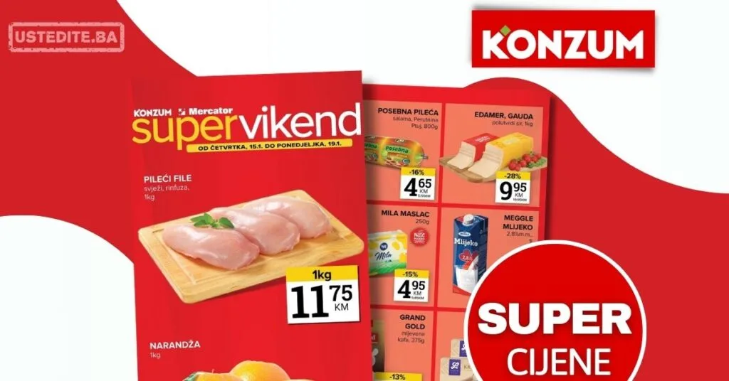 Konzum vikend akcija 15-19.1.2026.