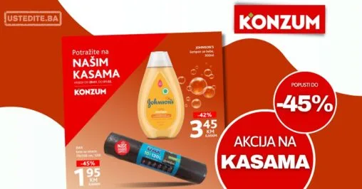 Konzum AKCIJA NA KASAMA 29.1-1.2.2026.