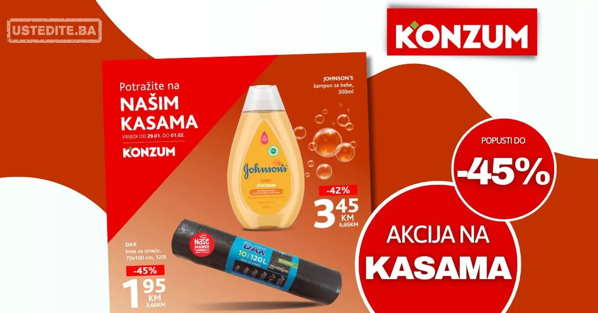 Konzum AKCIJA NA KASAMA 29.1-1.2.2026.