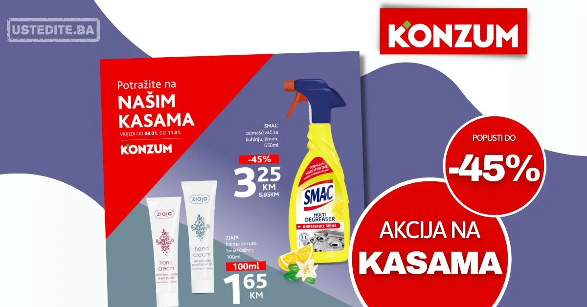 Konzum AKCIJA NA KASAMA 8-11.1.2026.