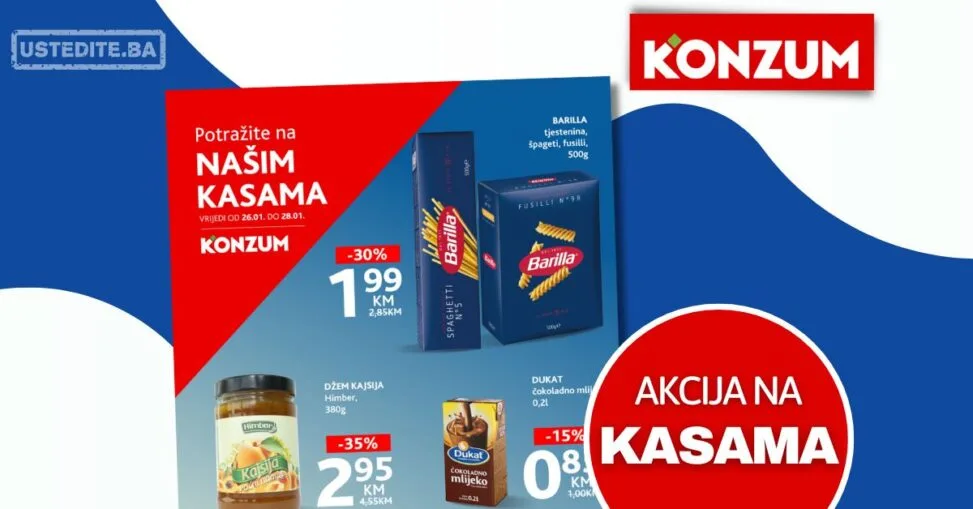 Konzum AKCIJA NA KASAMA 26-28.1.2026.