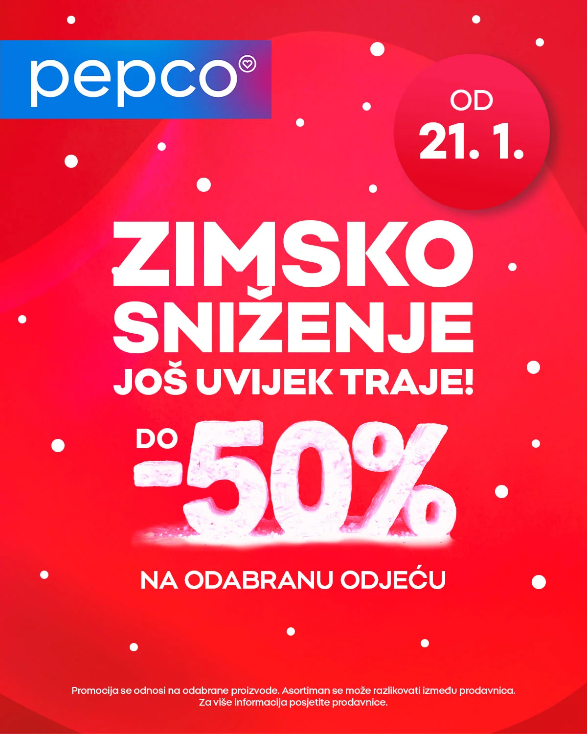 Pepco ZIMSKO SNIŽENJE do 50% od 21.1.2026.