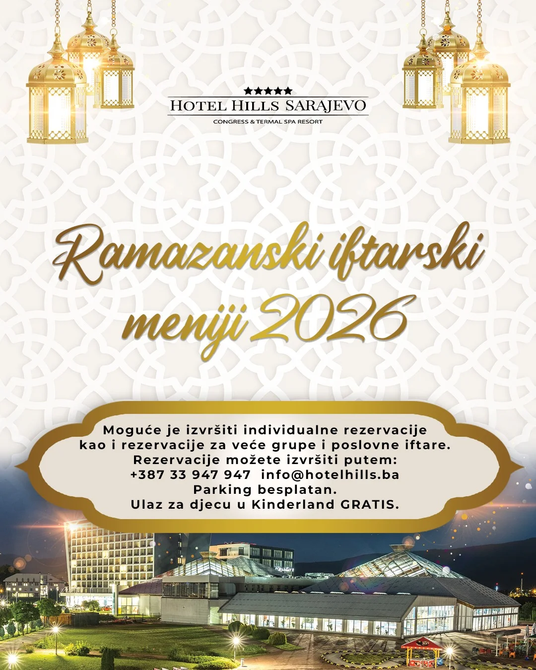 Hotel Hills IFTARSKI MENI 📍 Ilidža 2026.