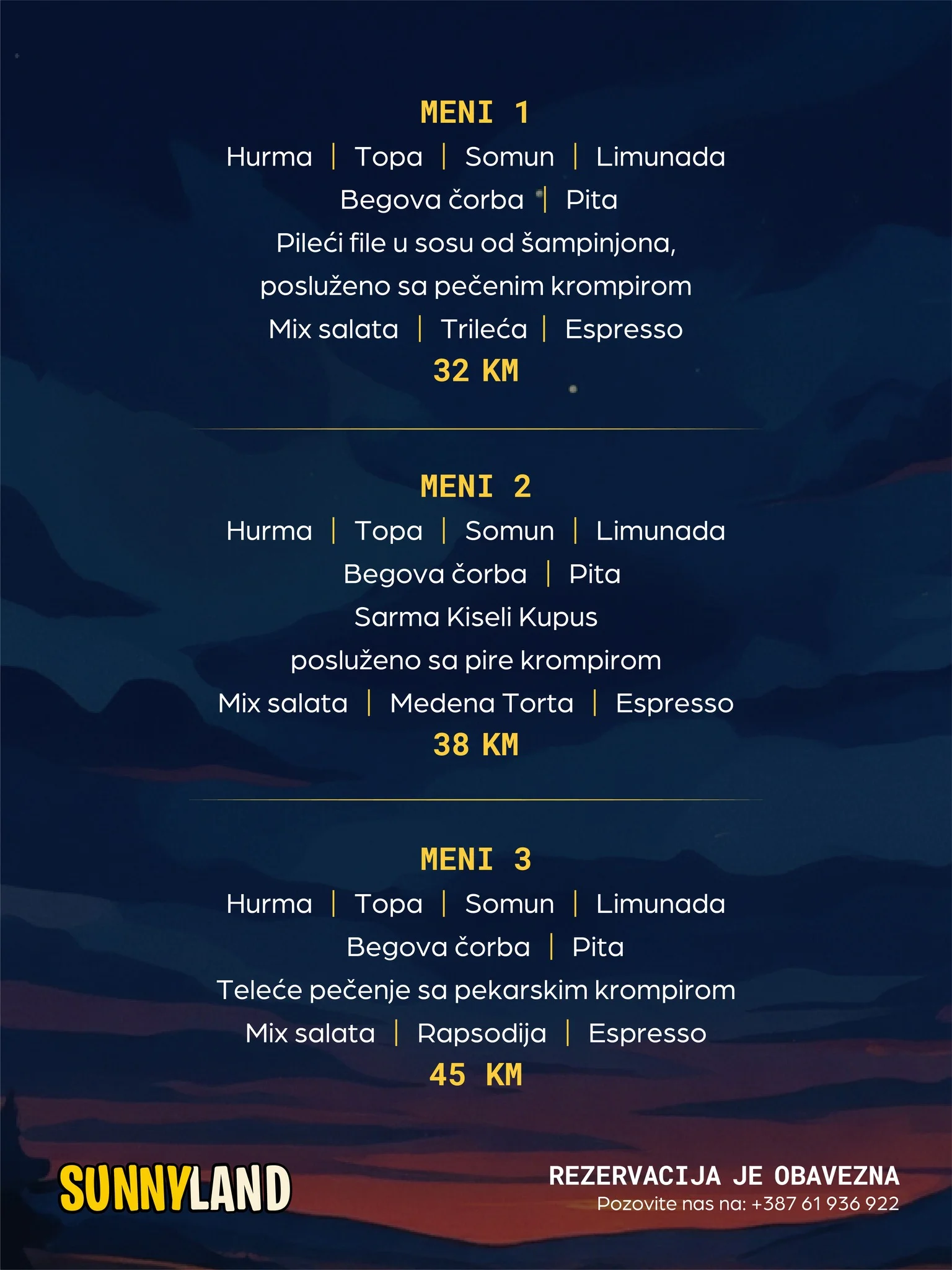 Sunnyland IFTARSKI MENI📍Sarajevo 2026.