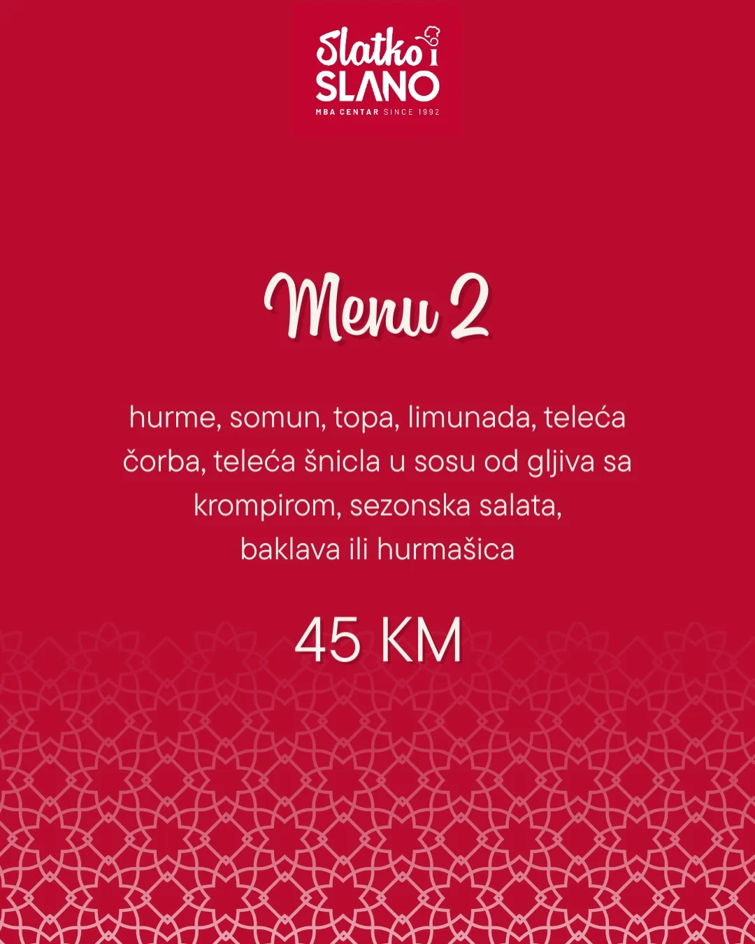 Slatko i Slano IFTARSKI MENI 📍 Sarajevo 2026.