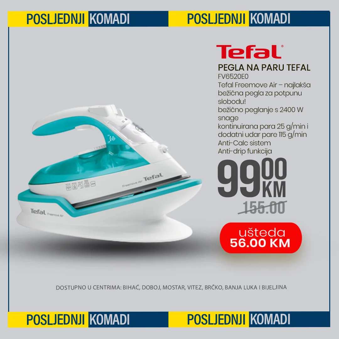Fis akcija POSLJEDNJI KOMADI TEFAL PEGLI februar 2026.