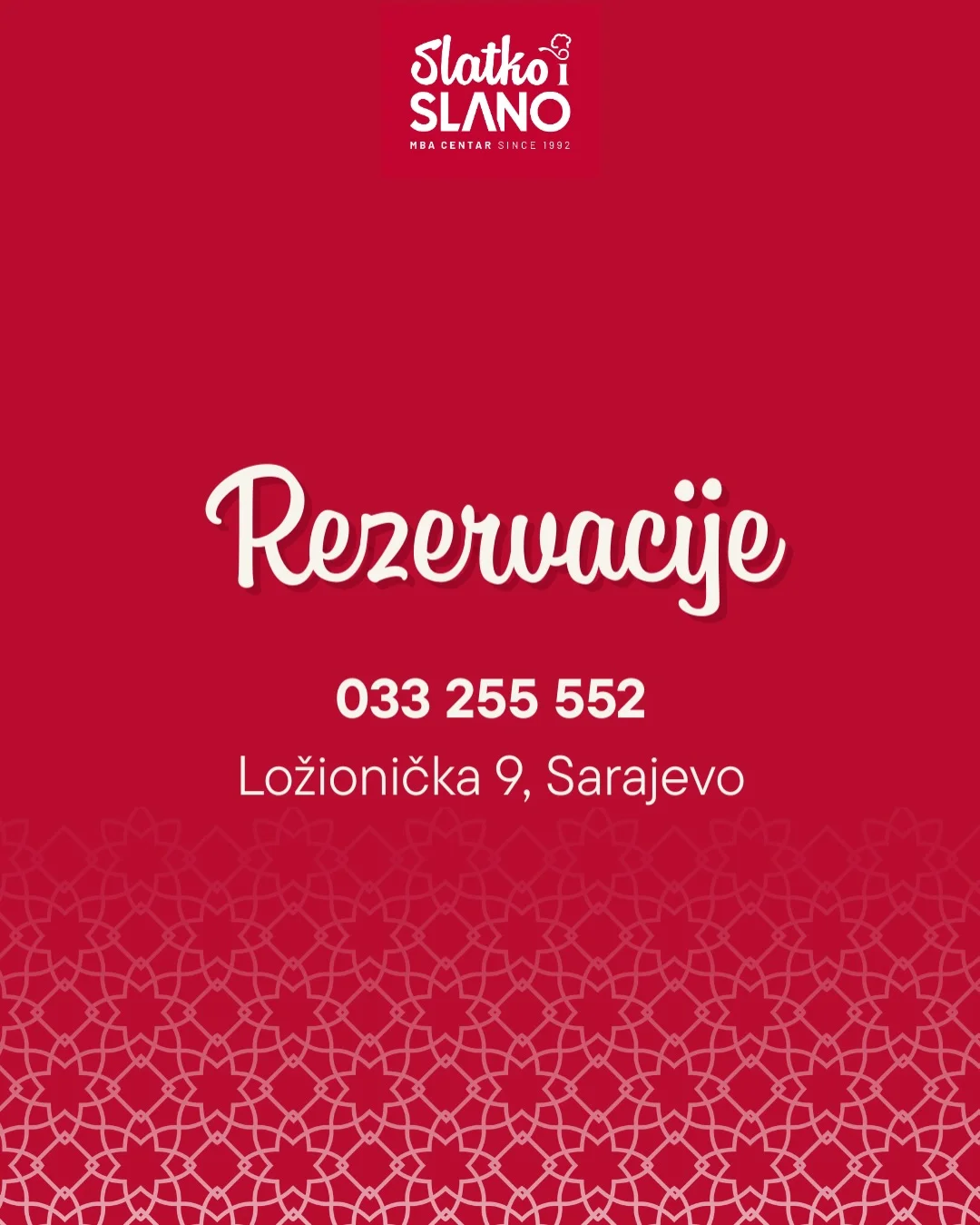 Slatko i Slano IFTARSKI MENI 📍 Sarajevo 2026.