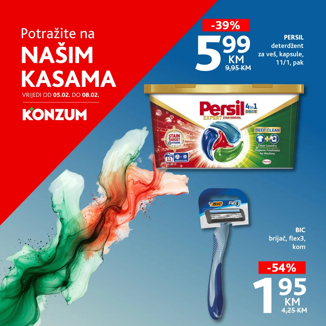 Konzum AKCIJA NA KASAMA 5-8.2.2026.
