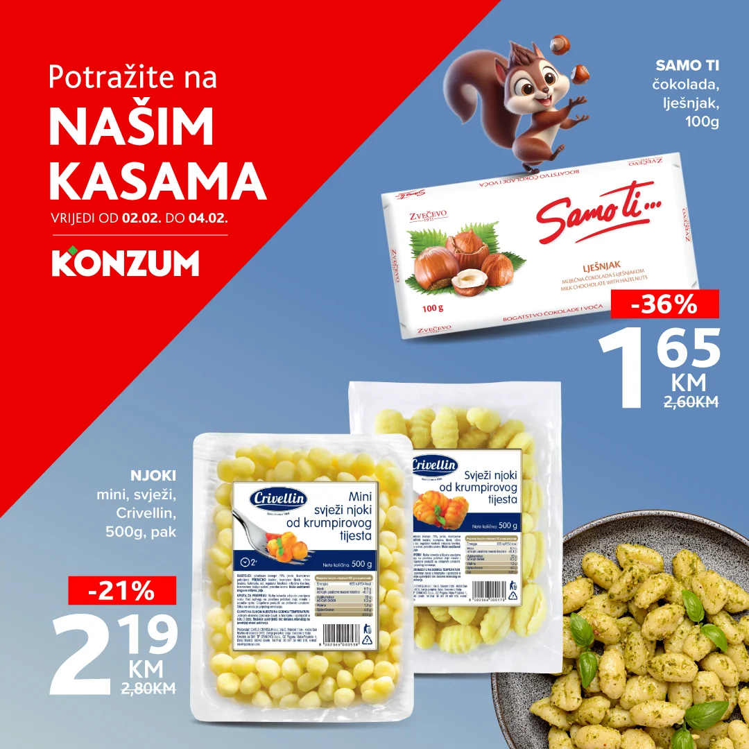 Konzum AKCIJA NA KASAMA 2-4.2.2026.
