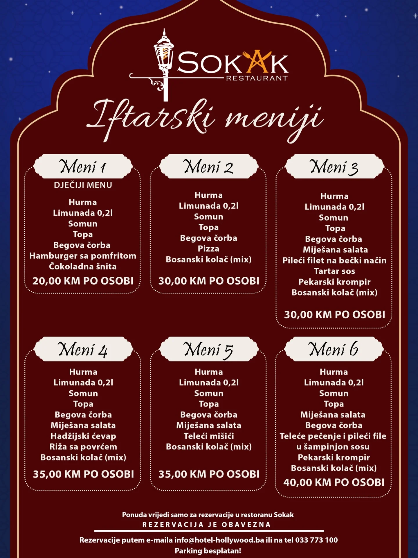 Sokak IFTARSKI MENI 📍 Ilidža 2026.