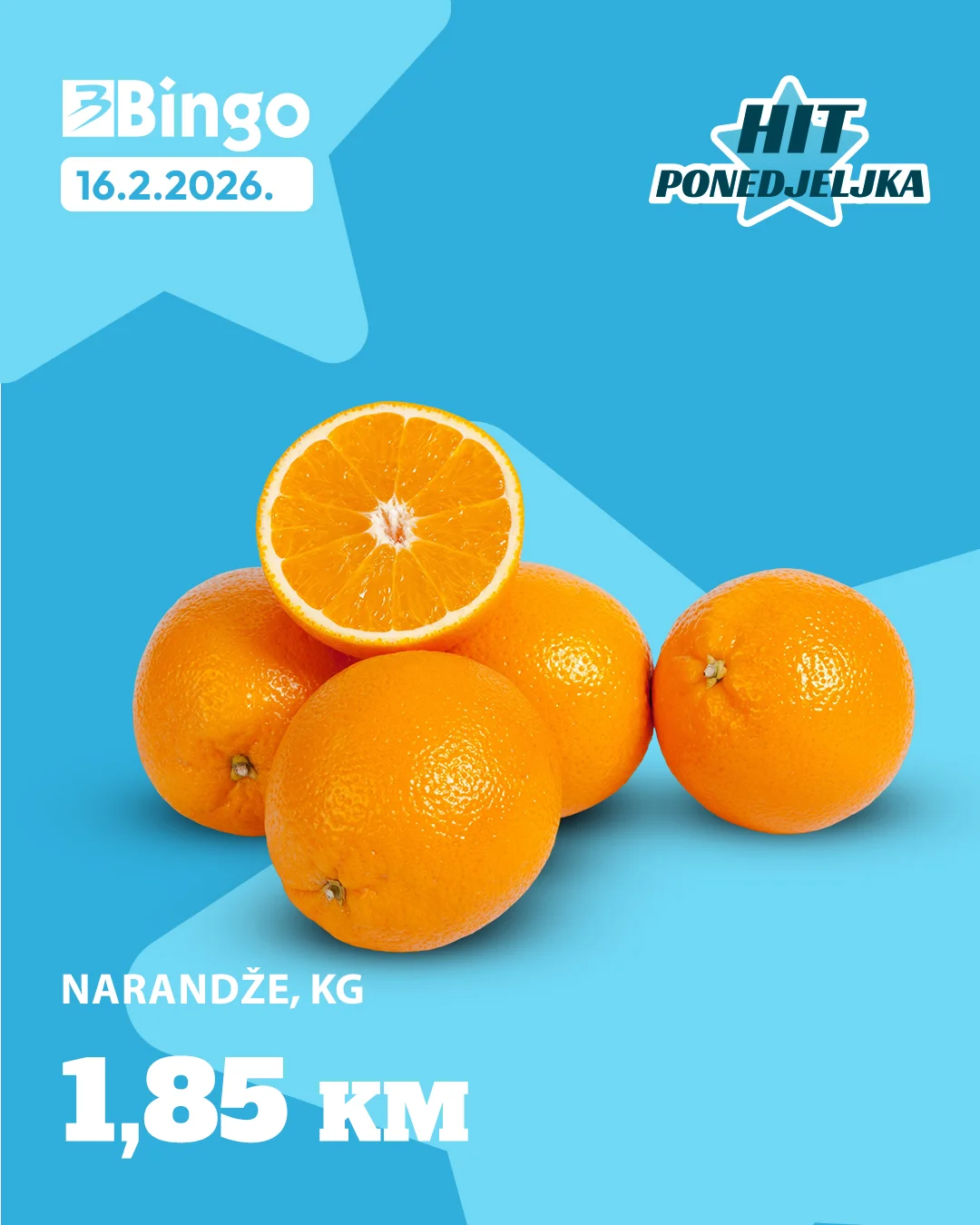 Bingo akcija HIT PONEDJELJKA 16.2.2026.