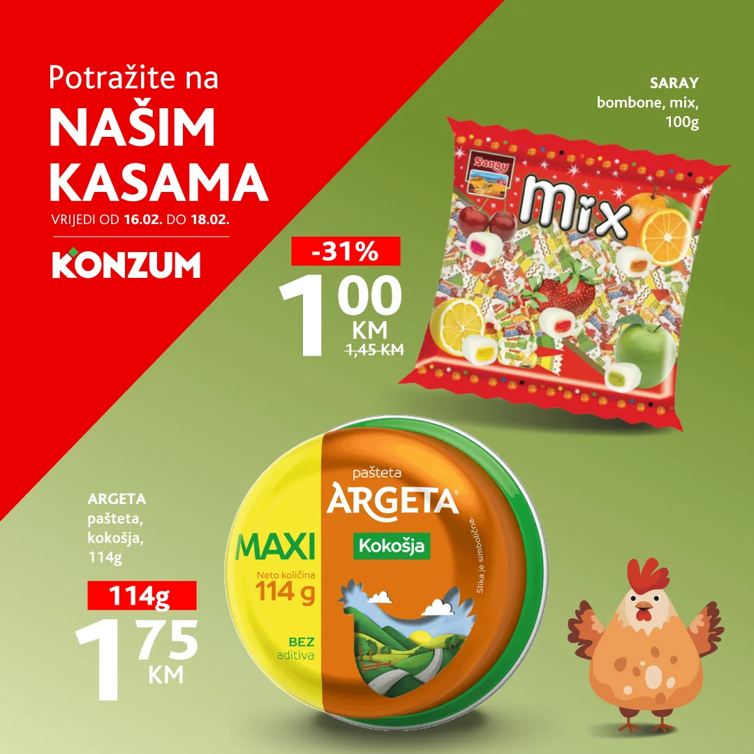 KONZUM AKCIJA NA KASAMA