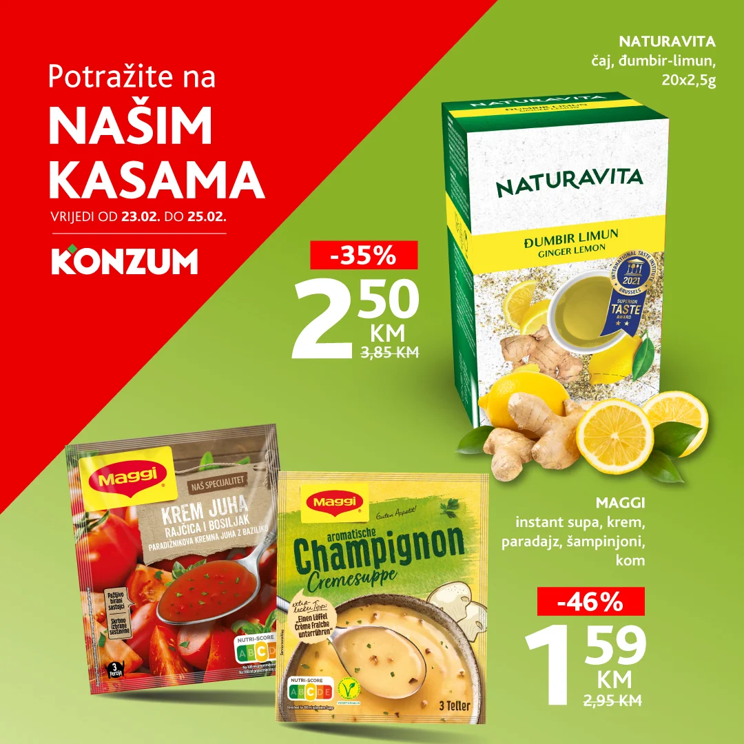Konzum AKCIJA NA KASAMA 23-25.2.2026.