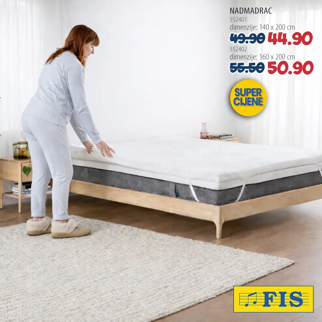 Fis akcija KUĆNI TEKSTIL - posteljine, jastuci i nadmadraci 17-28.2.2026.