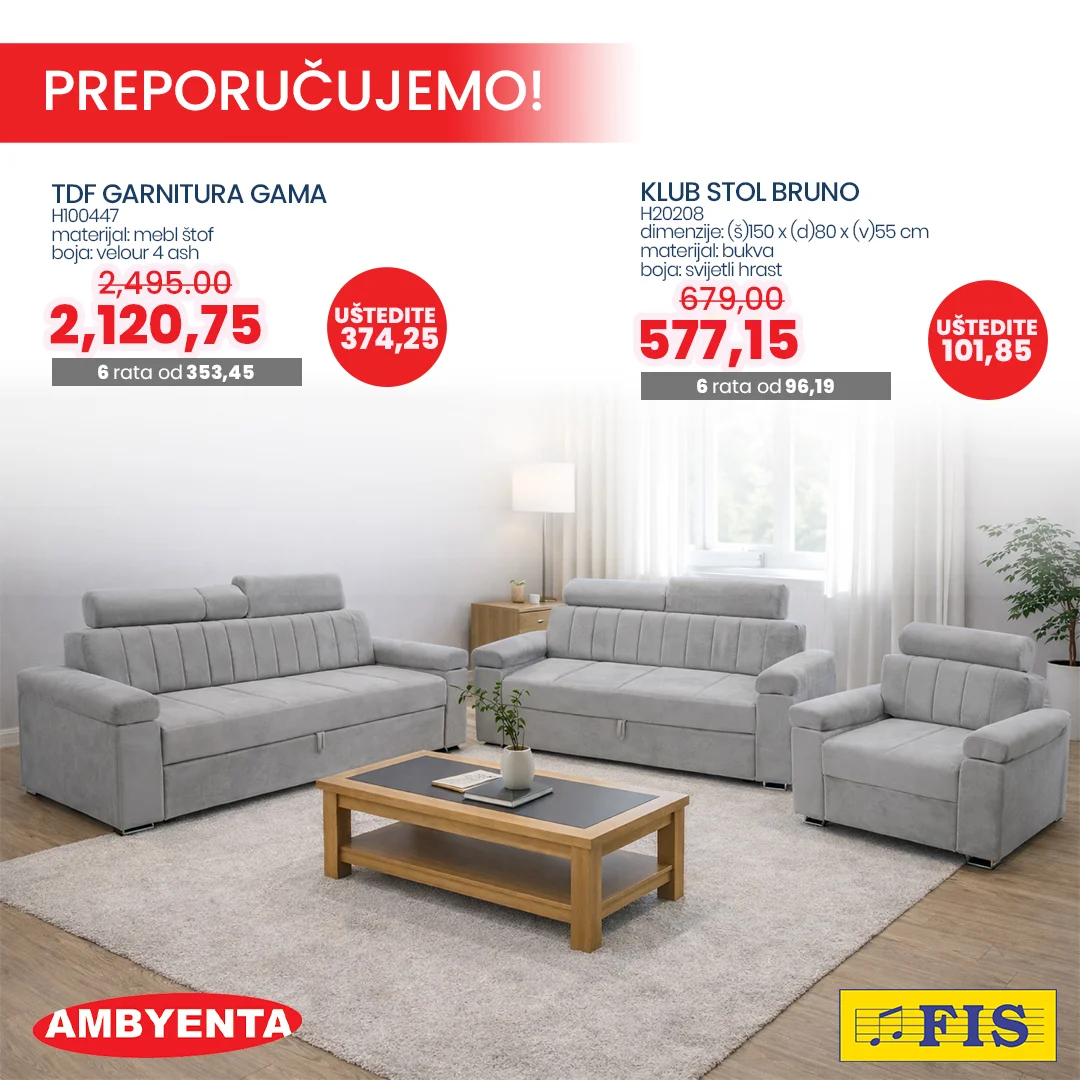 Fis & Ambyenta NAMJEŠTAJ - sniženje do 28.2.2026.