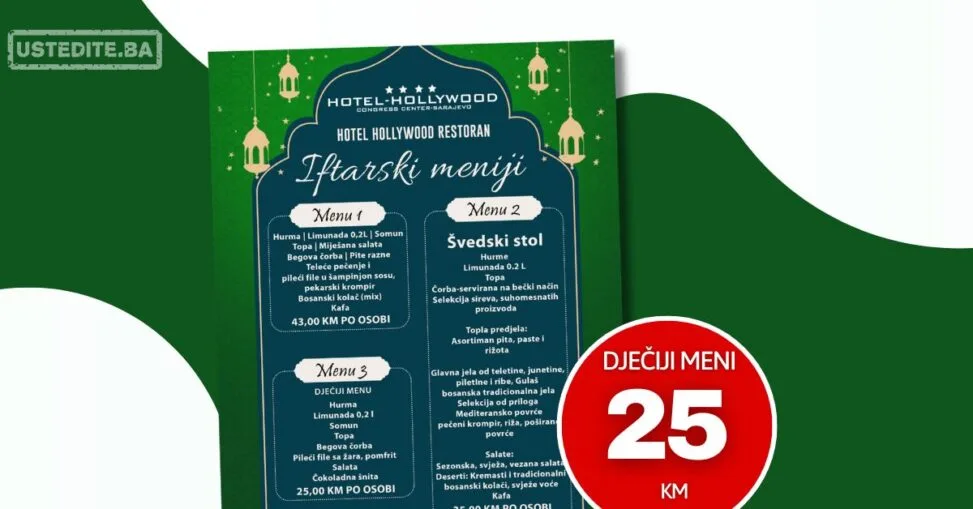 Hotel Hollywood IFTARSKI MENI📍 Ilidža 2025.