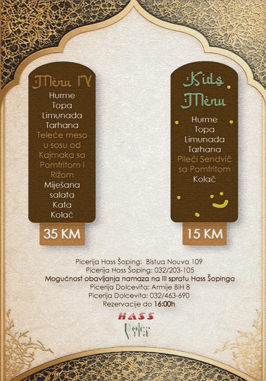 Picerija Dolcevita IFTARSKI  MEN📍 Zenica 2026. 