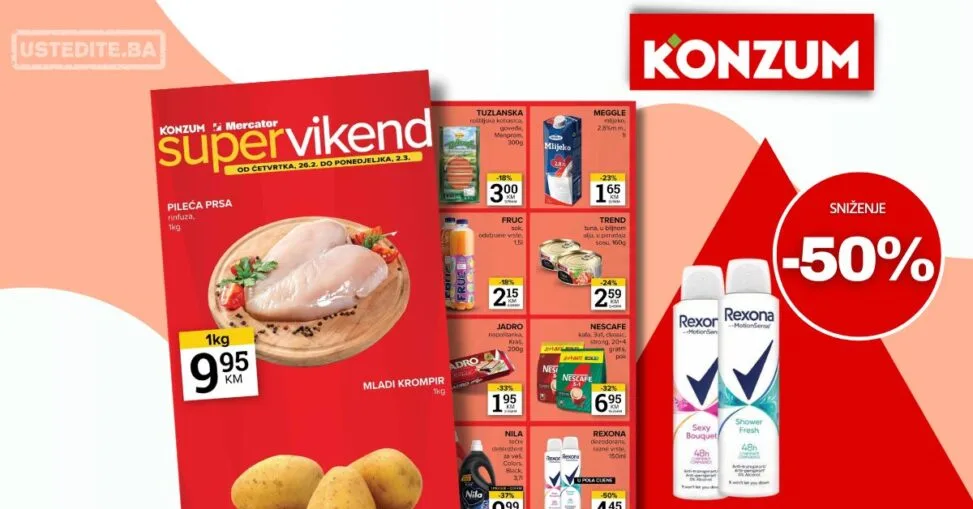Konzum vikend akcija 26.2-2.3.2026.