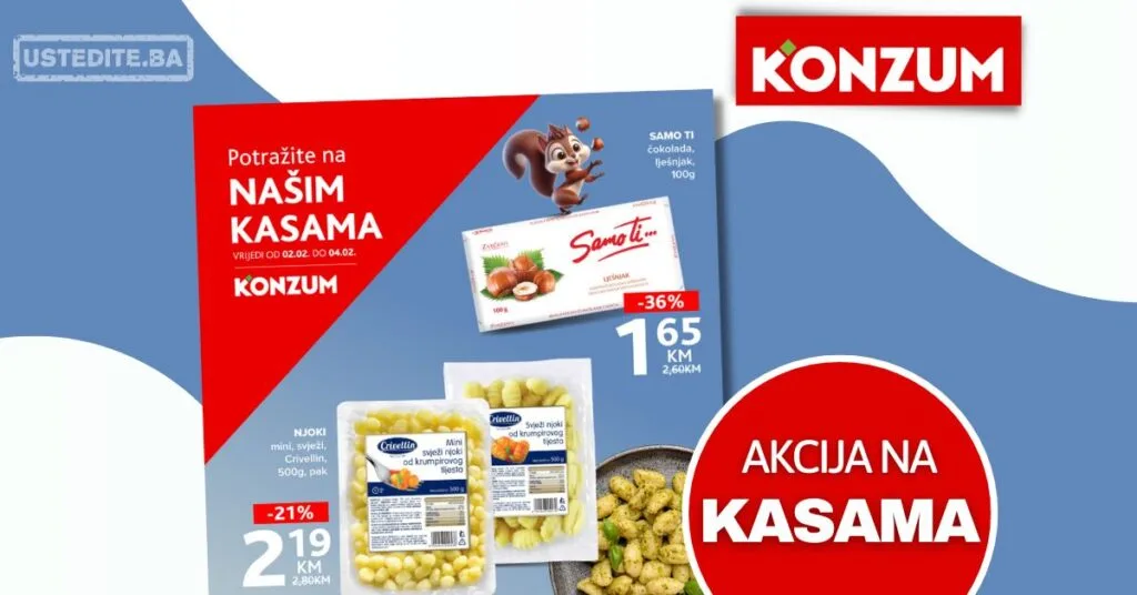 Konzum AKCIJA NA KASAMA 2-4.2.2026.