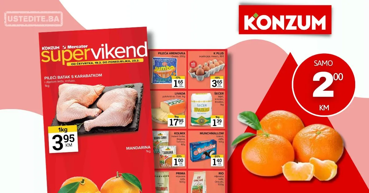 Konzum vikend akcija 19-23.2.2026.