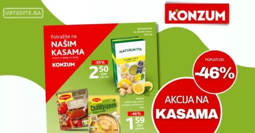 Konzum AKCIJA NA KASAMA 23-25.2.2026.