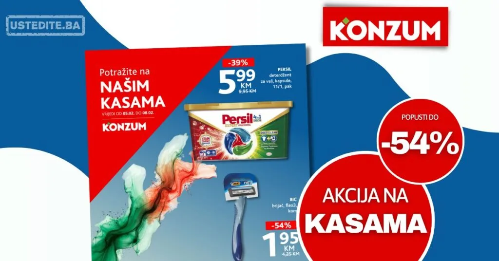 Konzum AKCIJA NA KASAMA 5-8.2.2026.