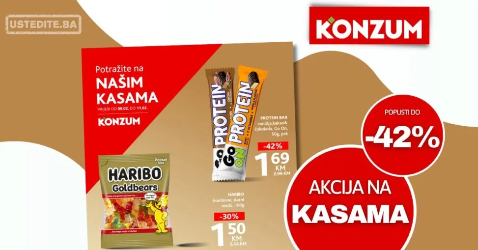 Konzum AKCIJA NA KASAMA 9-11.2.2026.