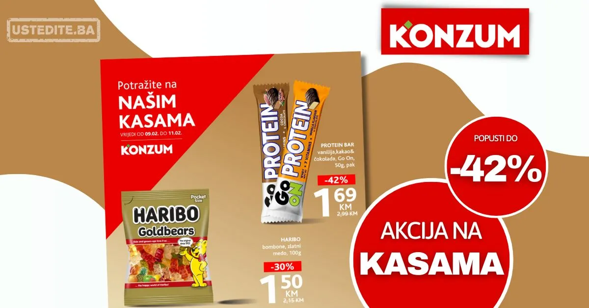 Konzum AKCIJA NA KASAMA 9-11.2.2026.