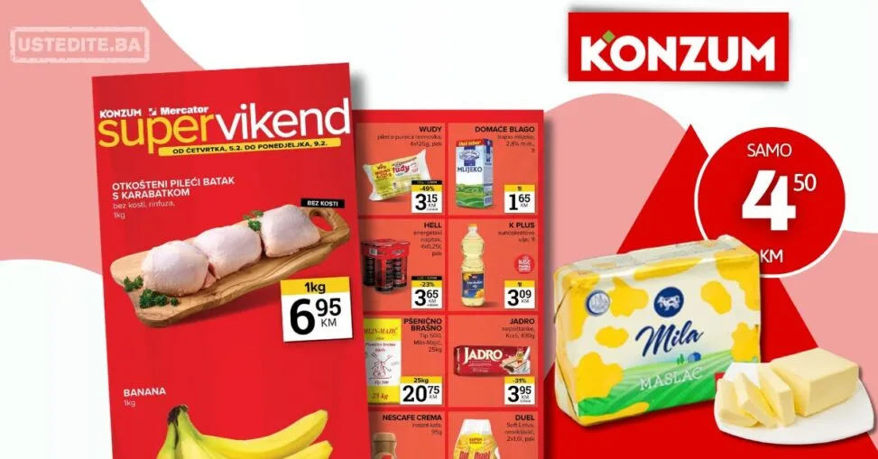 Konzum vikend akcija 5-9.2.2026.